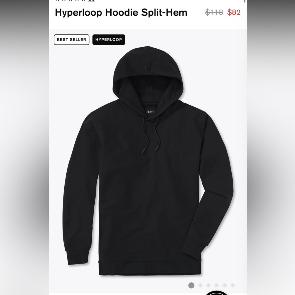 Men’s CUTS Hyperloop Split Hem Hoodie NWOT